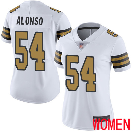 New Orleans Saints Limited White Women Kiko Alonso Jersey NFL Football #54 Rush Vapor Untouchable Jersey